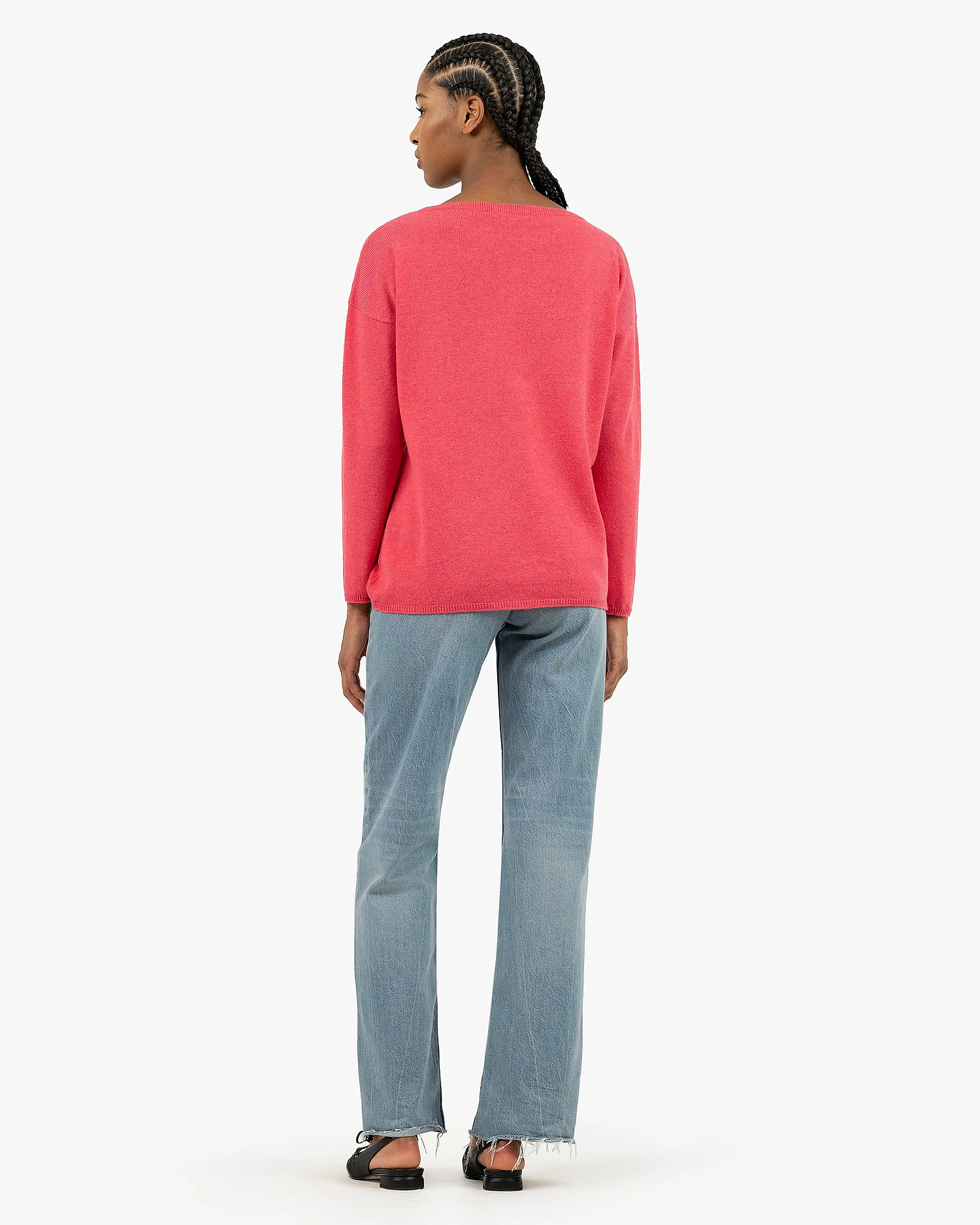 Lightness Boat Neck Sweater - Red Cashmere