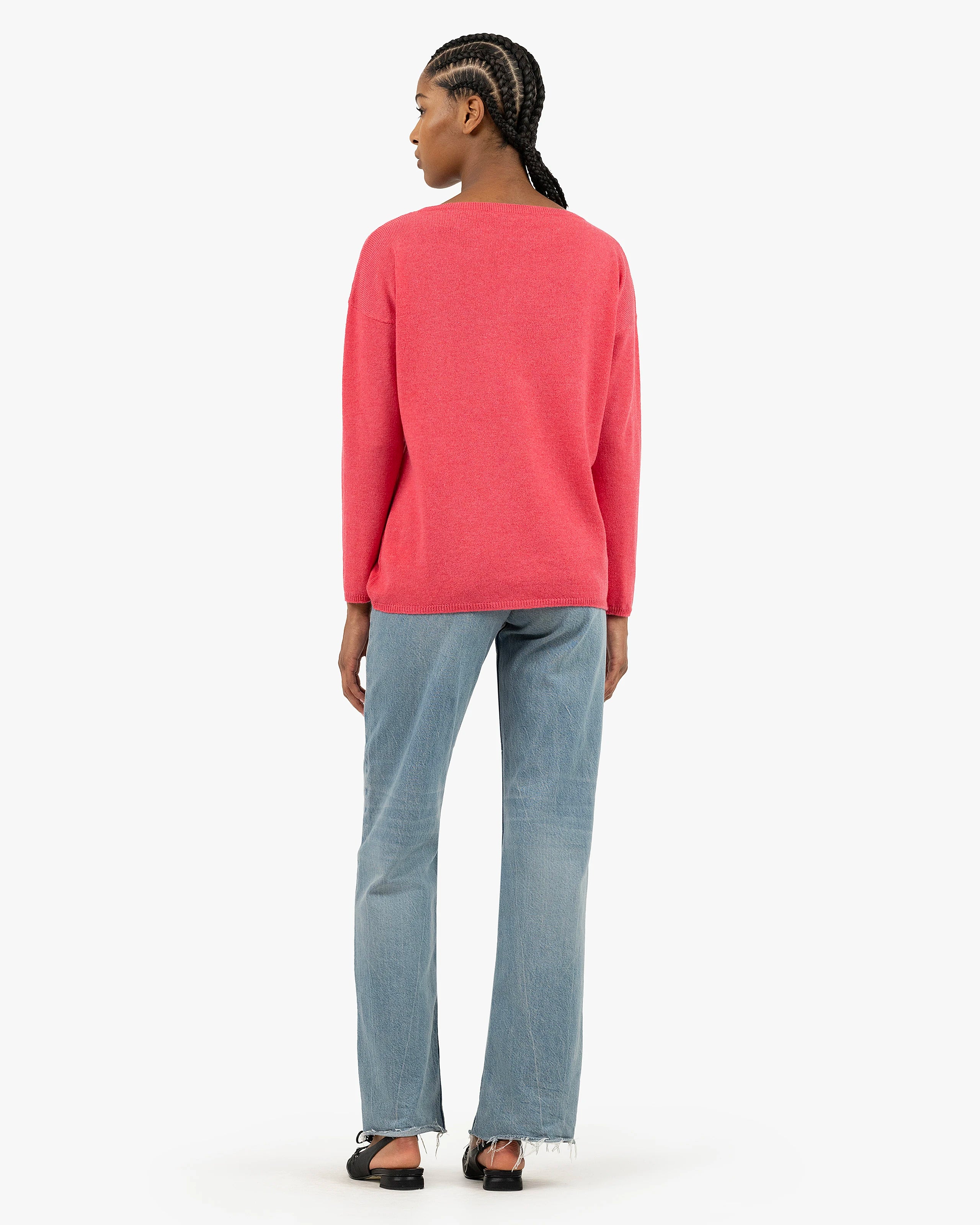 Lightness Boat Neck Sweater - Red Cashmere