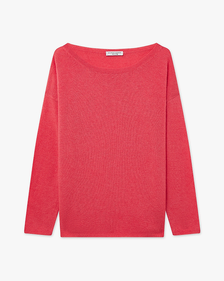 Lightness Boat Neck Sweater - Red Cashmere