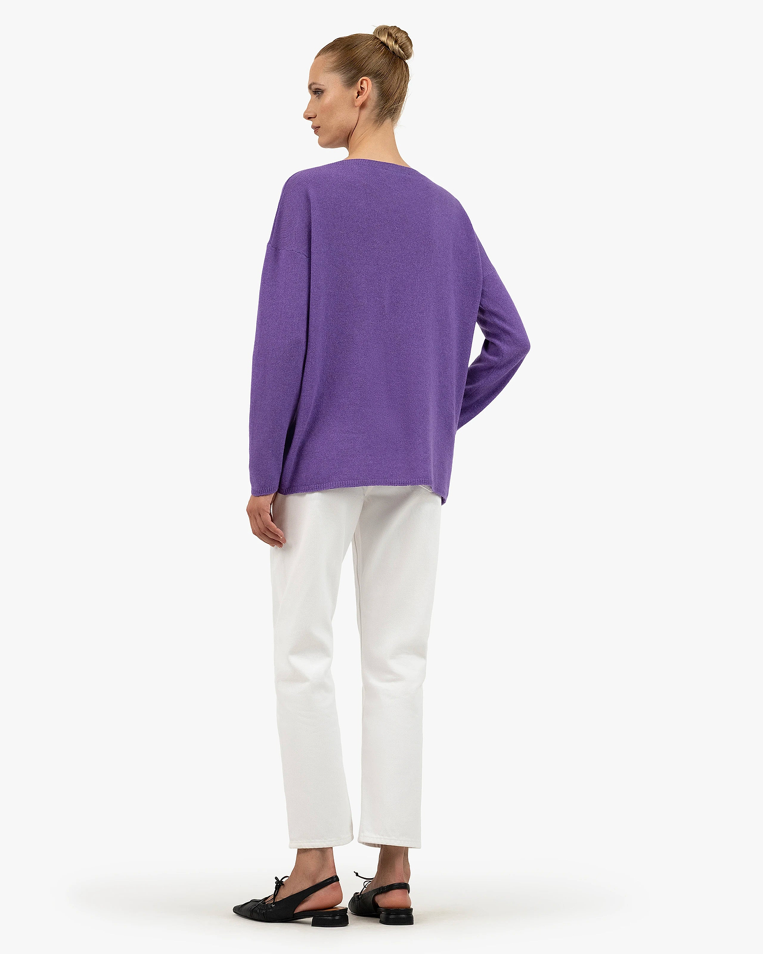 Lightness Boat Neck Sweater - Purple Cashmere