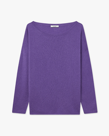 Lightness Boat Neck Sweater - Purple Cashmere