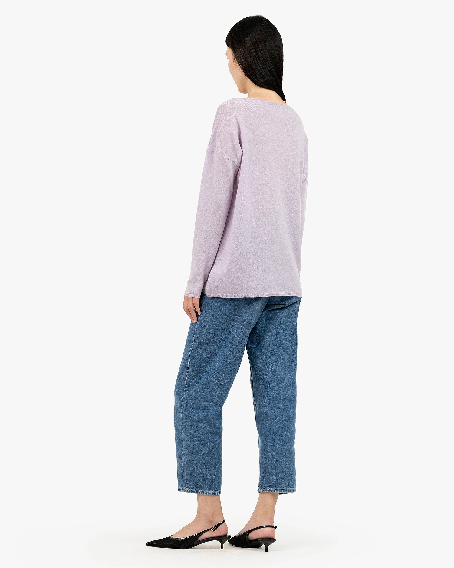 Lightness Boat Neck Sweater - Lilac Cashmere