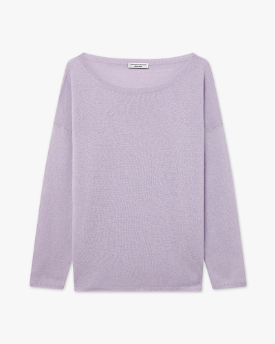 Lightness Boat Neck Sweater - Lilac Cashmere