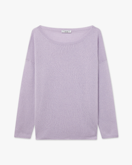 Lightness Boat Neck Sweater - Lilac Cashmere