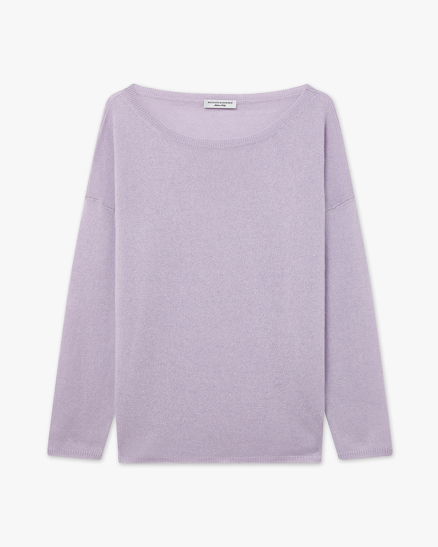 Lightness Boat Neck Sweater - Lilac Cashmere