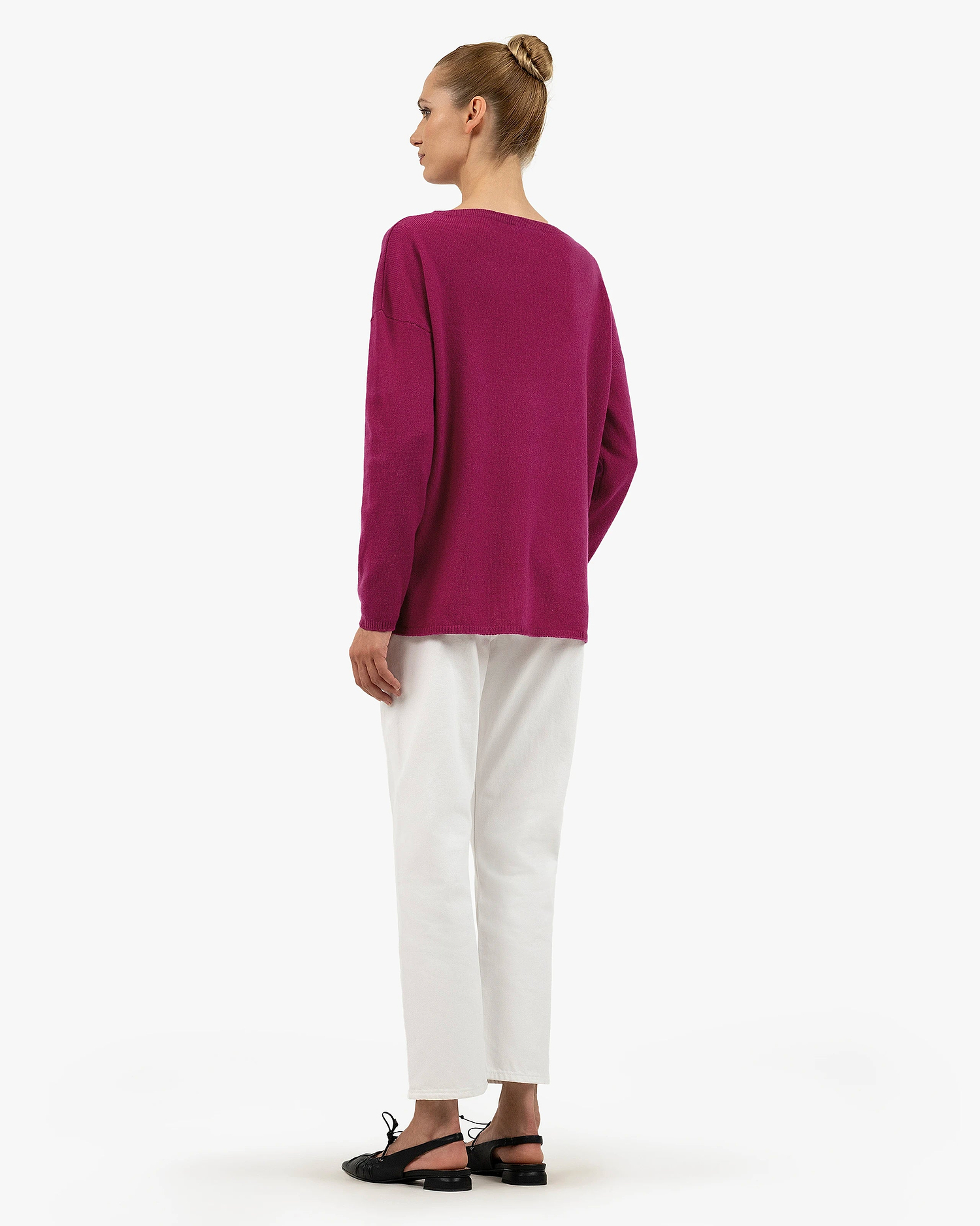 Lightness Boat Neck Sweater - Magenta Cashmere
