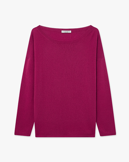 Lightness Boat Neck Sweater - Magenta Cashmere