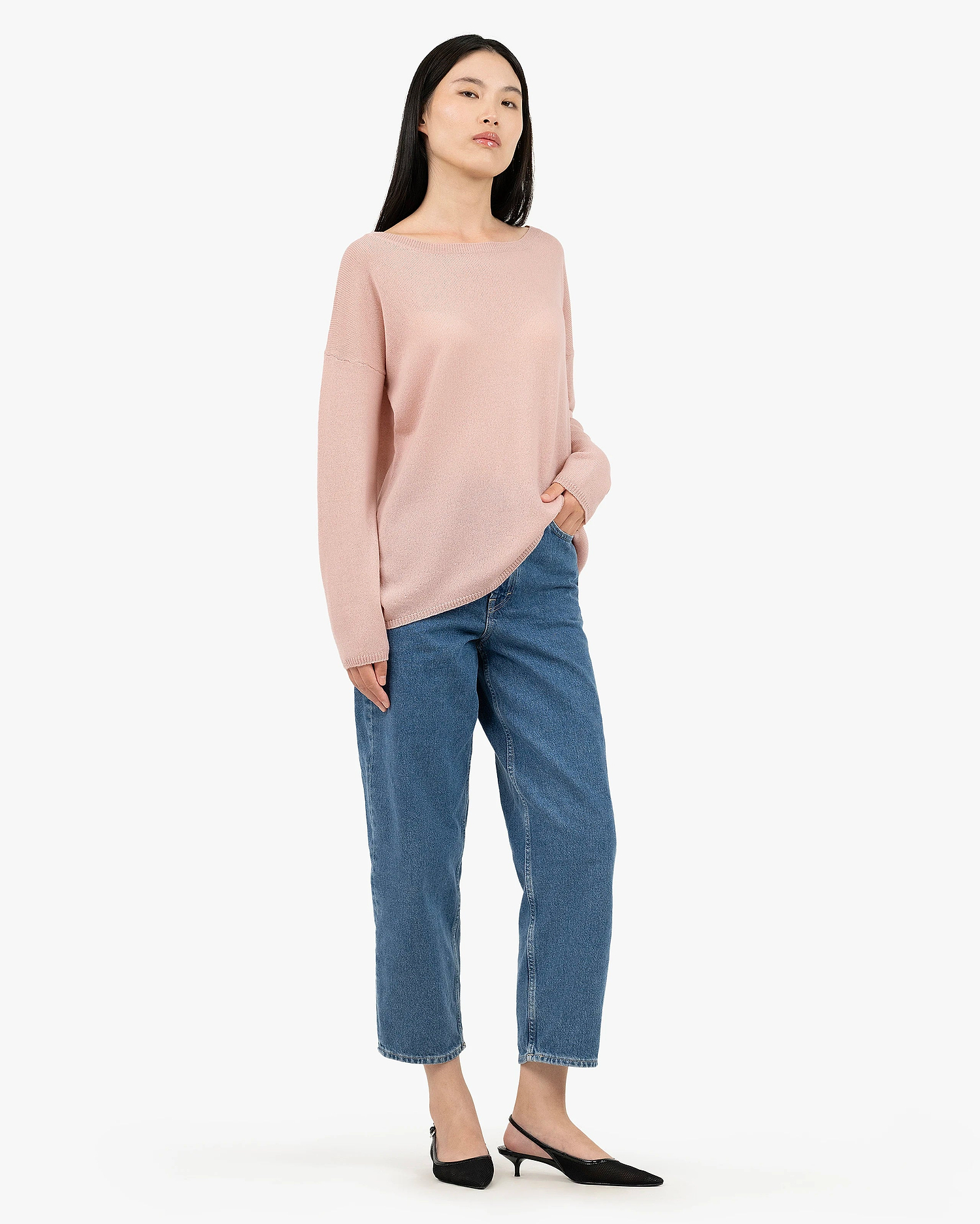 Lightness Boat Neck Sweater - Rose Cashmere