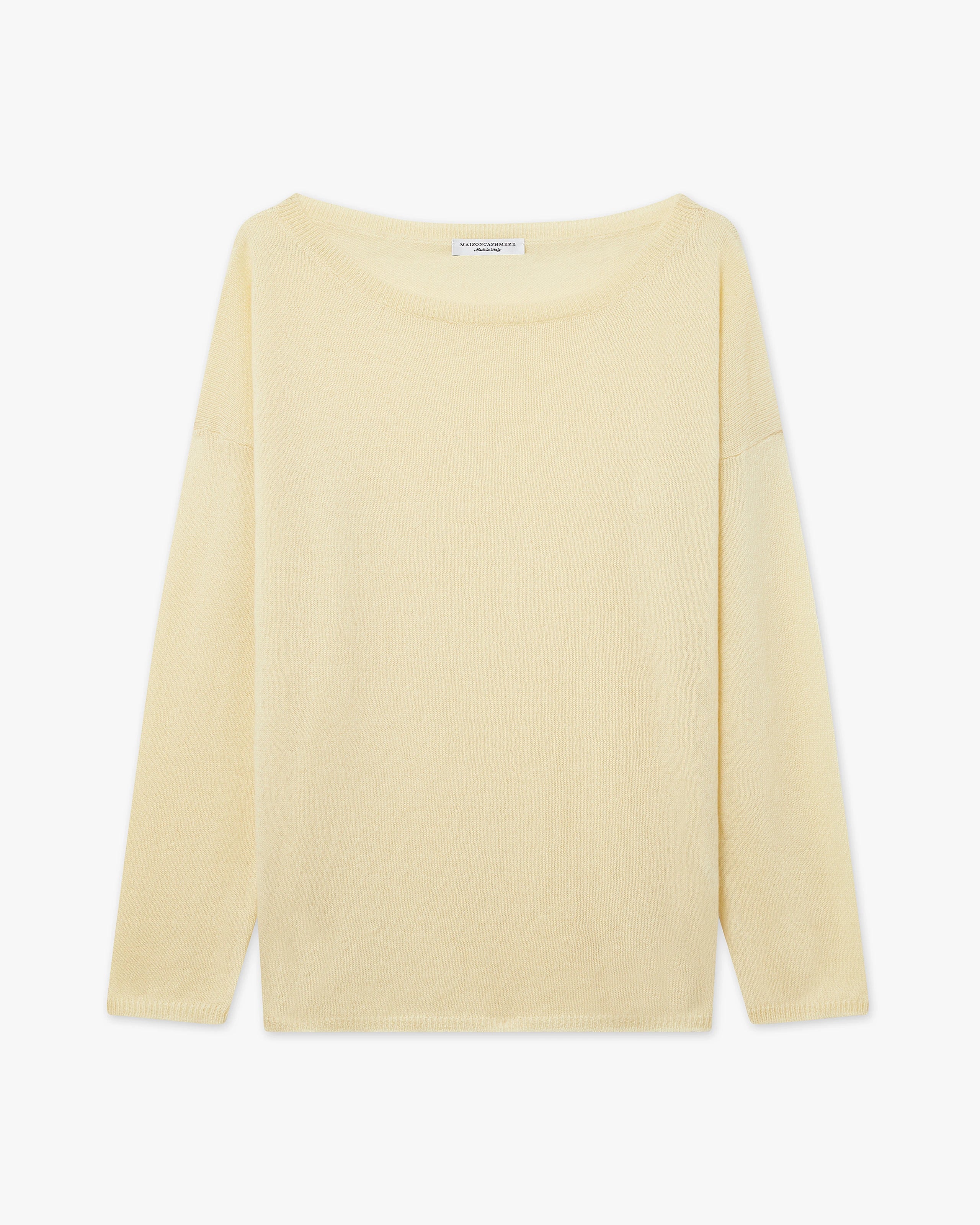 Lightness Boat Neck Sweater - Yellow Cashmere