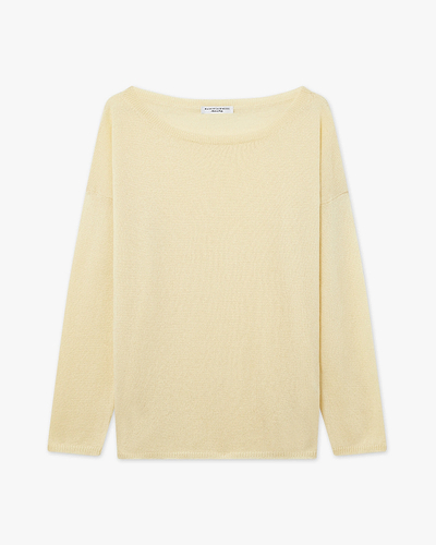 Lightness Boat Neck Sweater - Yellow Cashmere