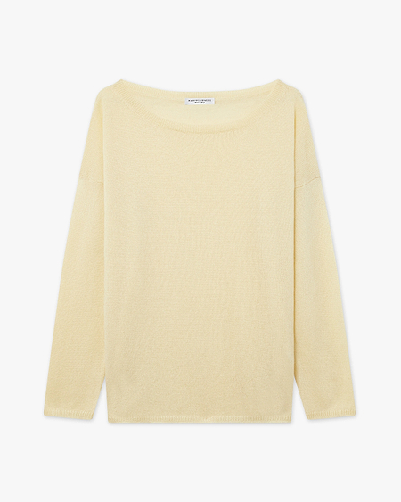 Lightness Boat Neck Sweater - Yellow Cashmere