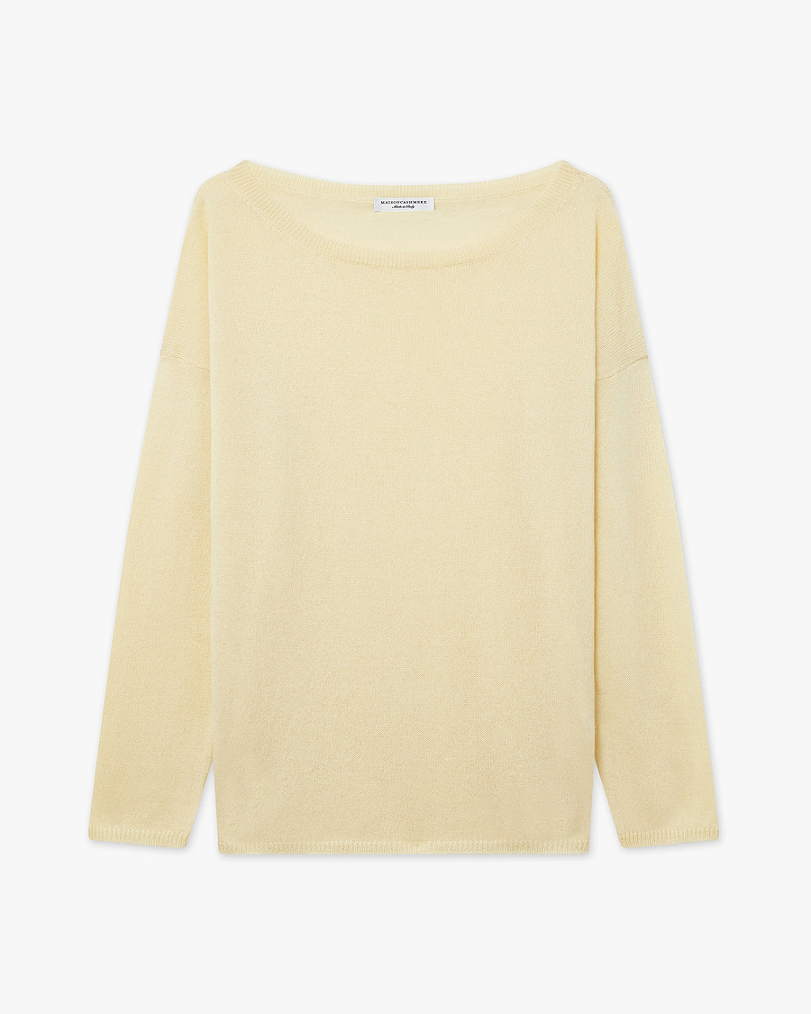 Lightness Boat Neck Sweater - Yellow Cashmere