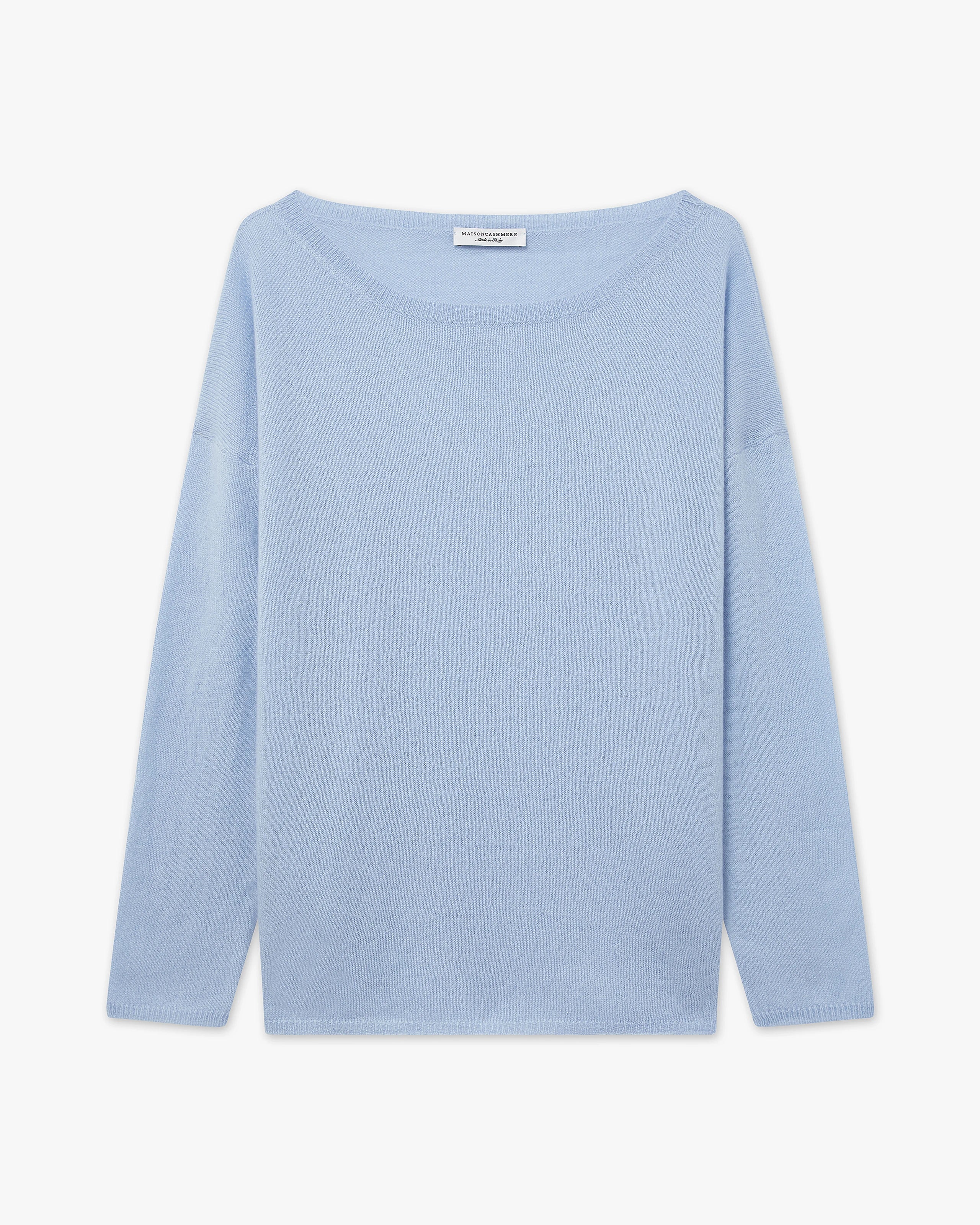 Lightness Boat Neck Sweater - Light Blue Cashmere