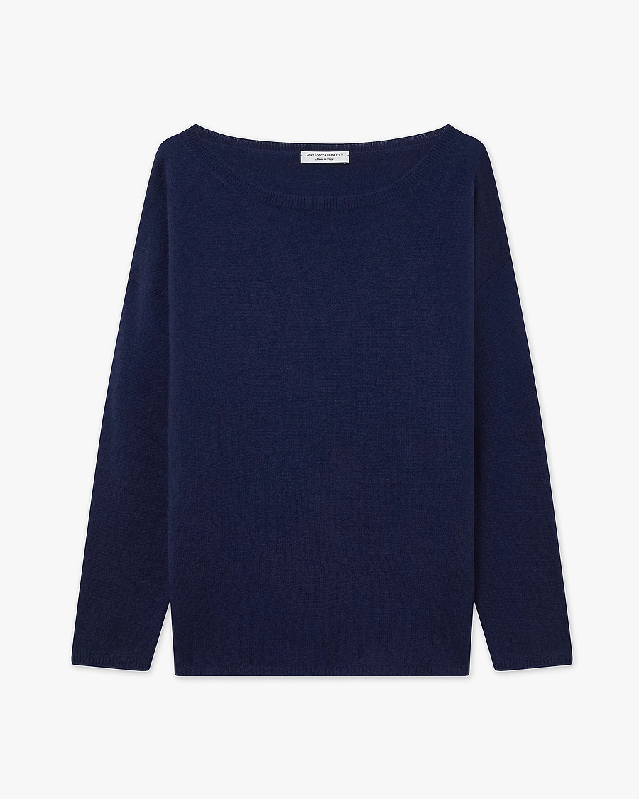 Lightness Boat Neck Sweater - Blue Cashmere