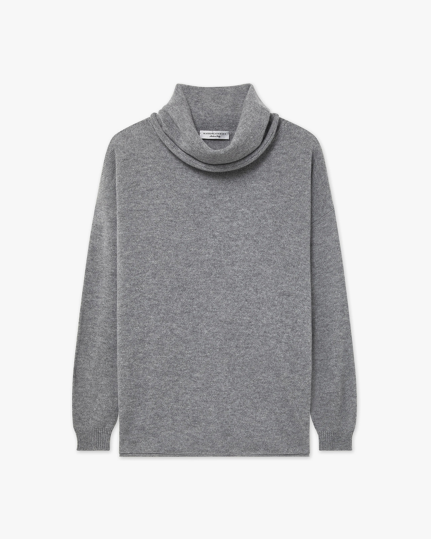 Lightness Cowl Neck Sweater - Medium Grey Cashmere
