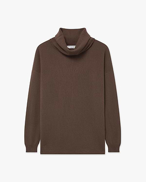 Lightness Wasserfallkragen Pullover - Braun