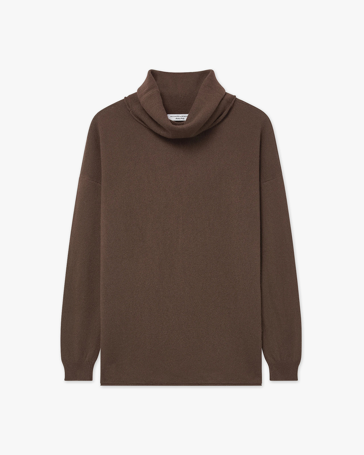 Lightness Cowl Neck Sweater - Brown Cashmere