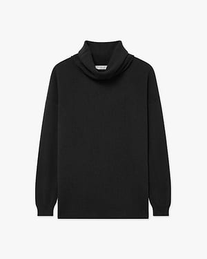 Lightness Wasserfallkragen Pullover - Schwarz