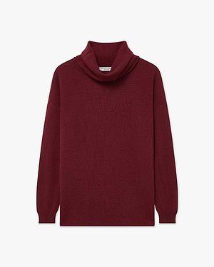 Lightness Wasserfallkragen Pullover - Bordeaux