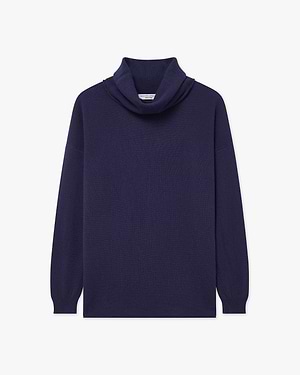 Lightness Wasserfallkragen Pullover - Blau