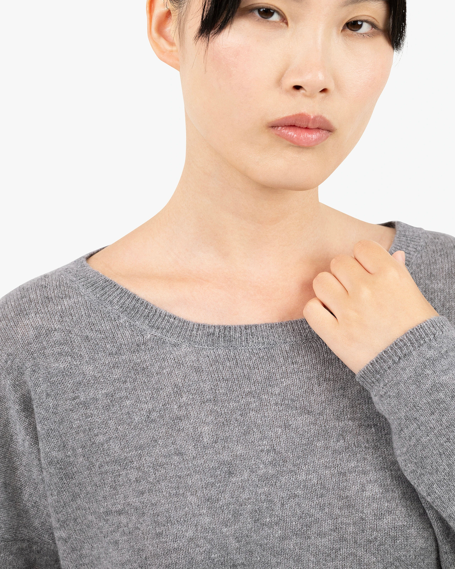 Lightness Crew Neck Sweater - Medium Grey Cashmere