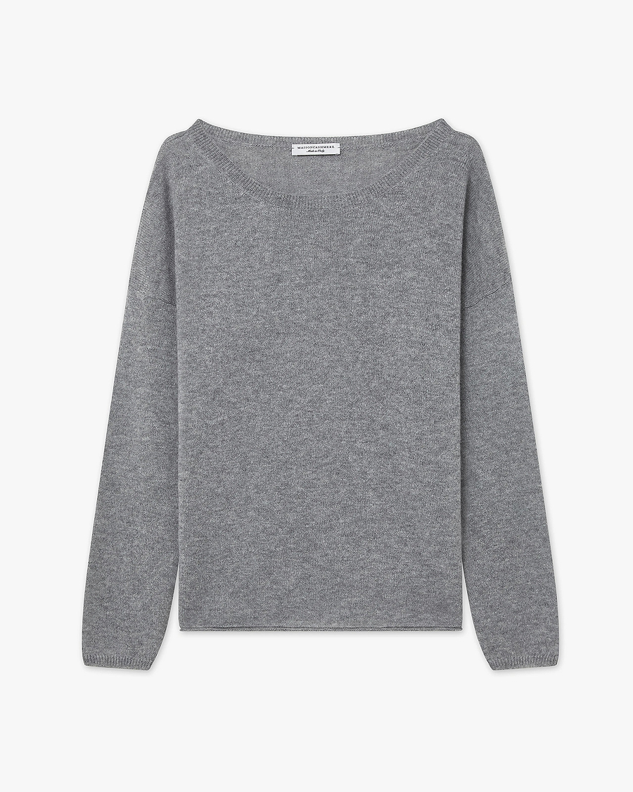 Lightness Crew Neck Sweater - Medium Grey Cashmere