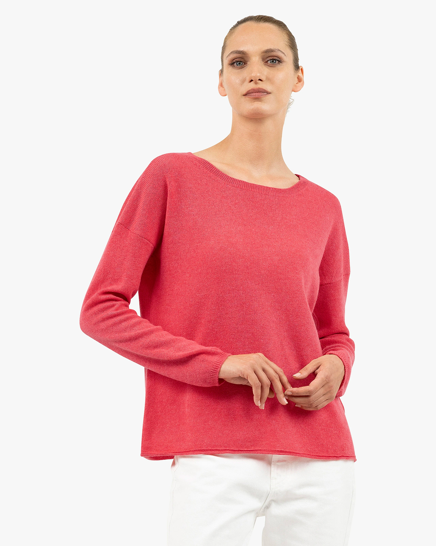 Lightness Crew Neck Sweater - Red Cashmere
