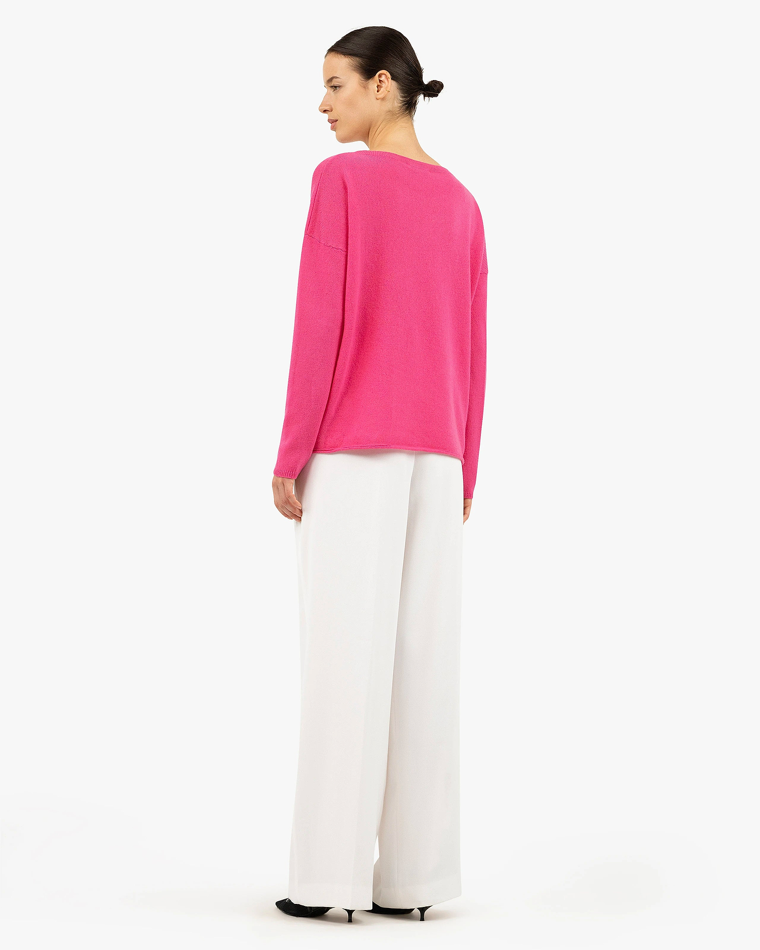 Lightness Crew Neck Sweater - Fuchsia Cashmere