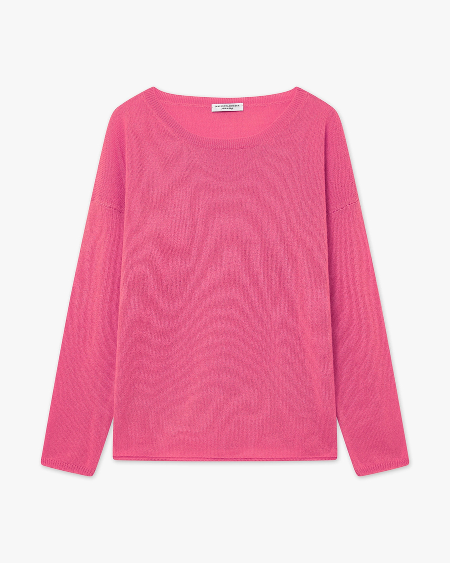 Lightness Crew Neck Sweater - Fuchsia Cashmere