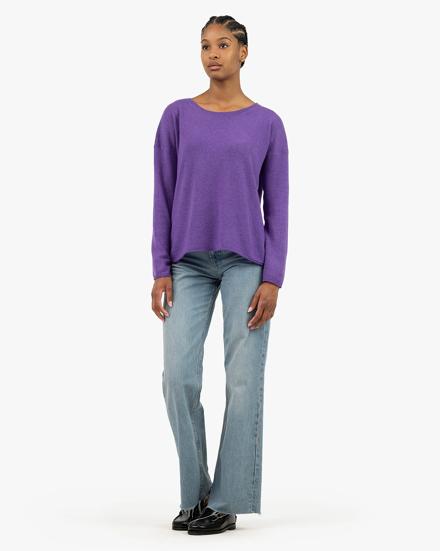 Lightness Crew Neck Sweater - Purple Cashmere