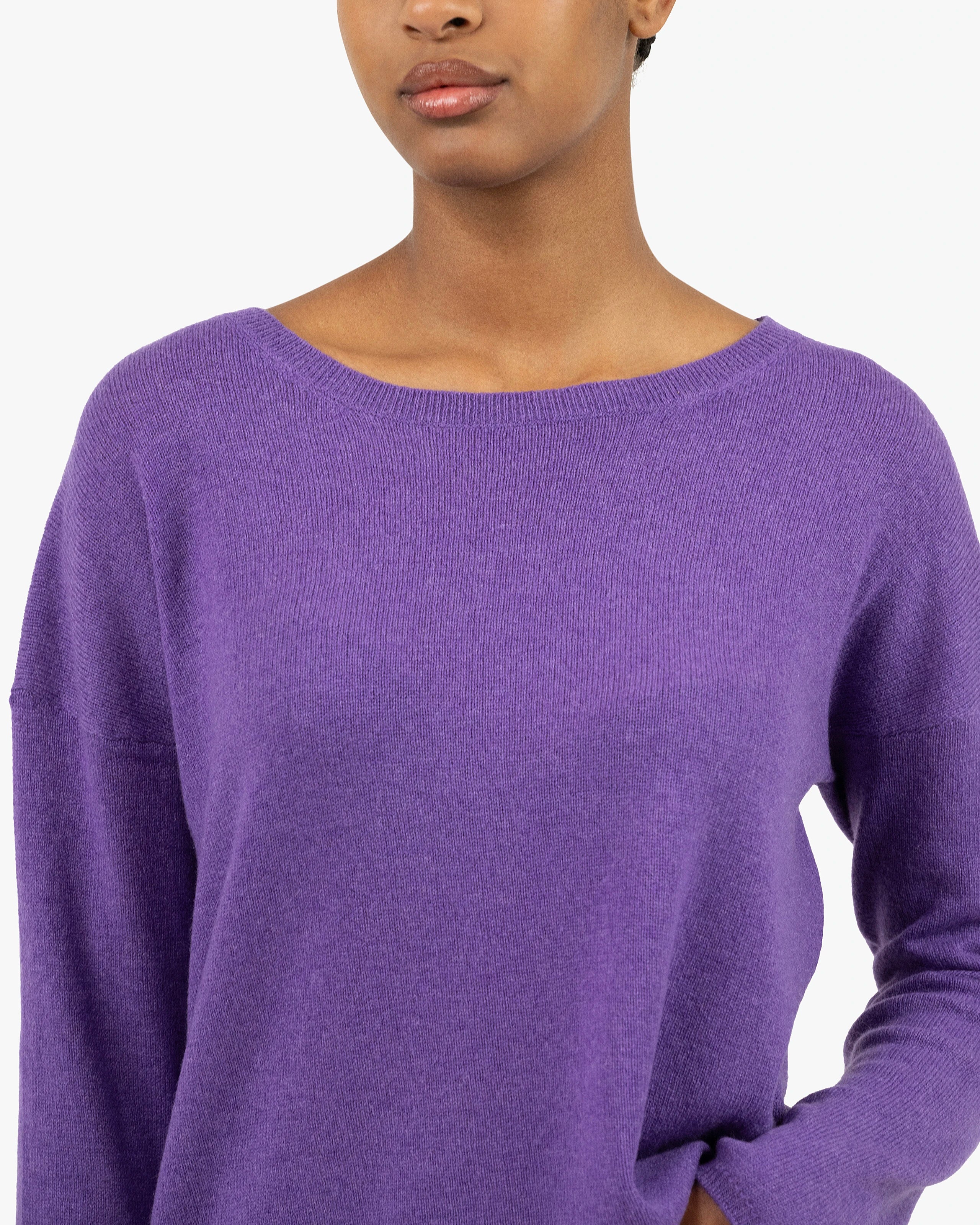 Lightness Crew Neck Sweater - Purple Cashmere