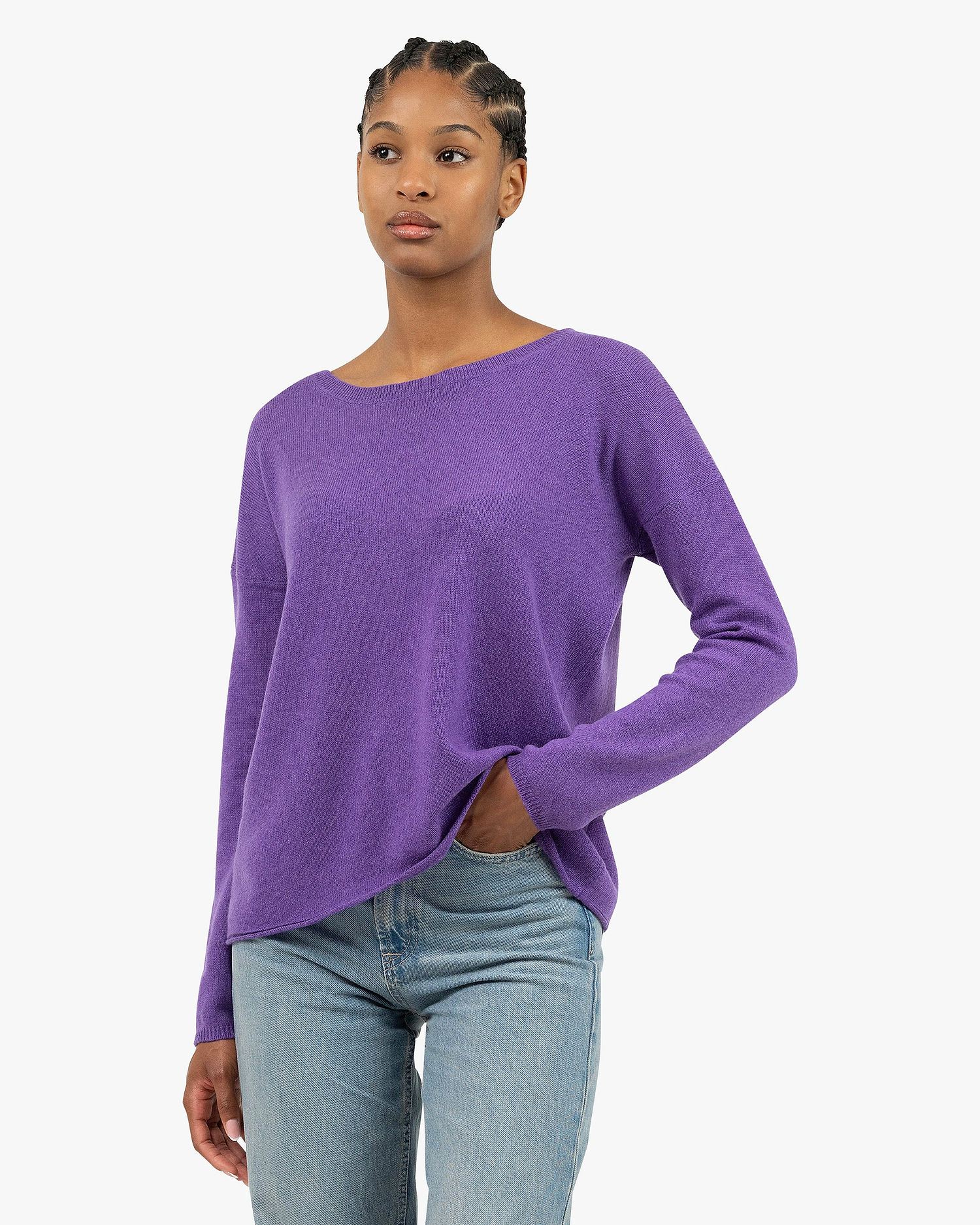 Lightness Crew Neck Sweater - Purple Cashmere