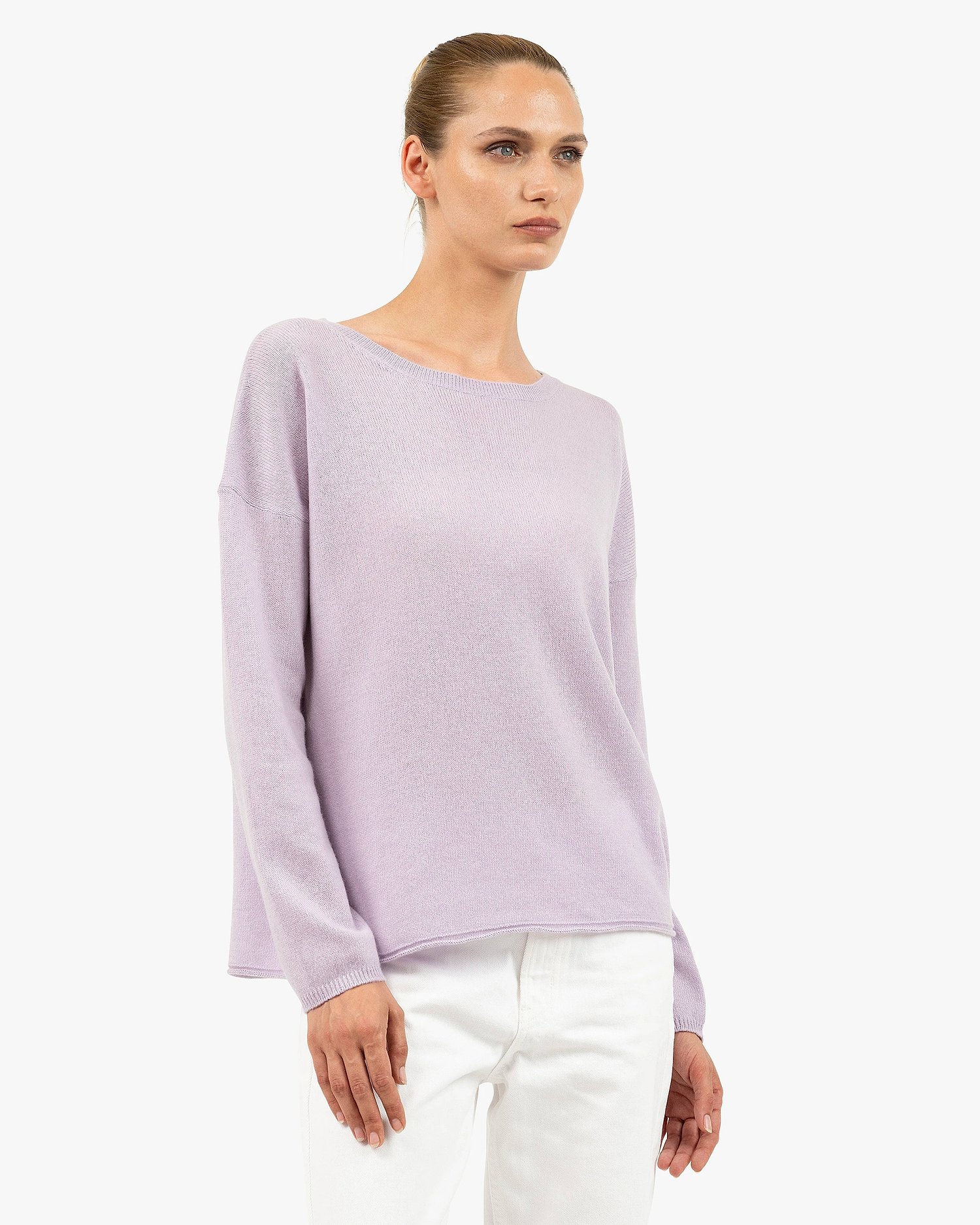Lightness Crew Neck Sweater - Lilac Cashmere