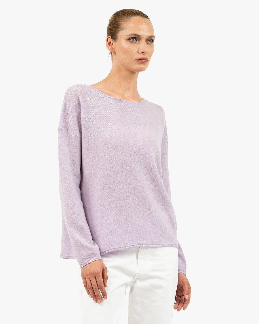 Lightness Crew Neck Sweater - Lilac Cashmere