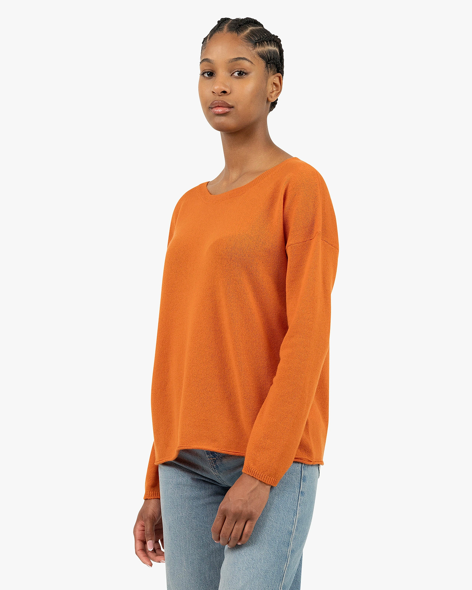 Lightness Crew Neck Sweater - Orange Cashmere