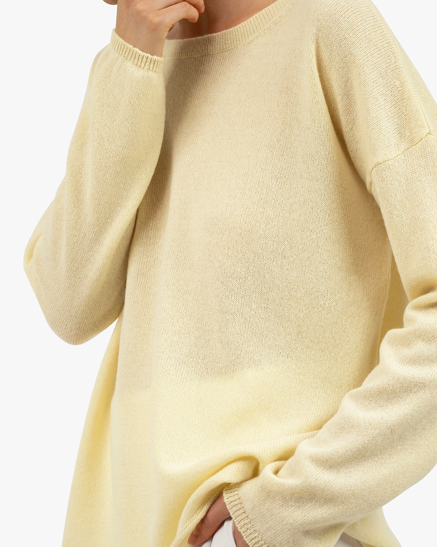Lightness Crew Neck Sweater - Yellow Cashmere