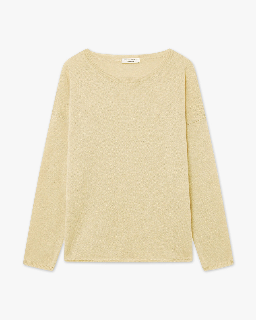 Lightness Crew Neck Sweater - Yellow Cashmere
