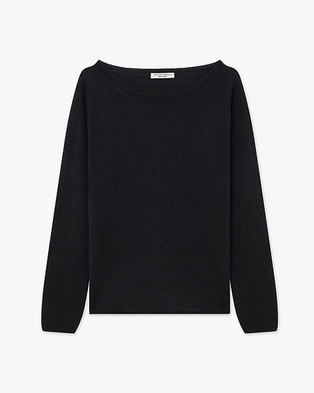 Lightness Crew Neck Sweater - Black Cashmere