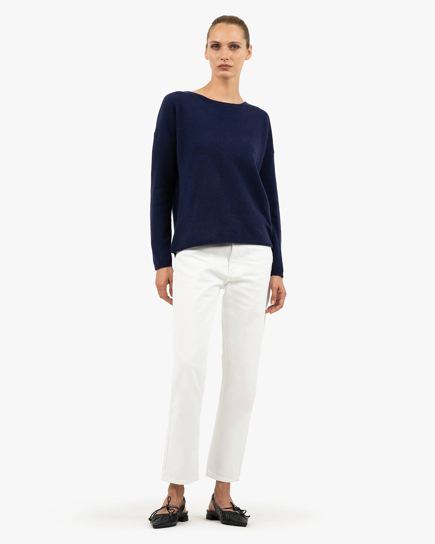 Lightness Crew Neck Sweater - Blue Cashmere