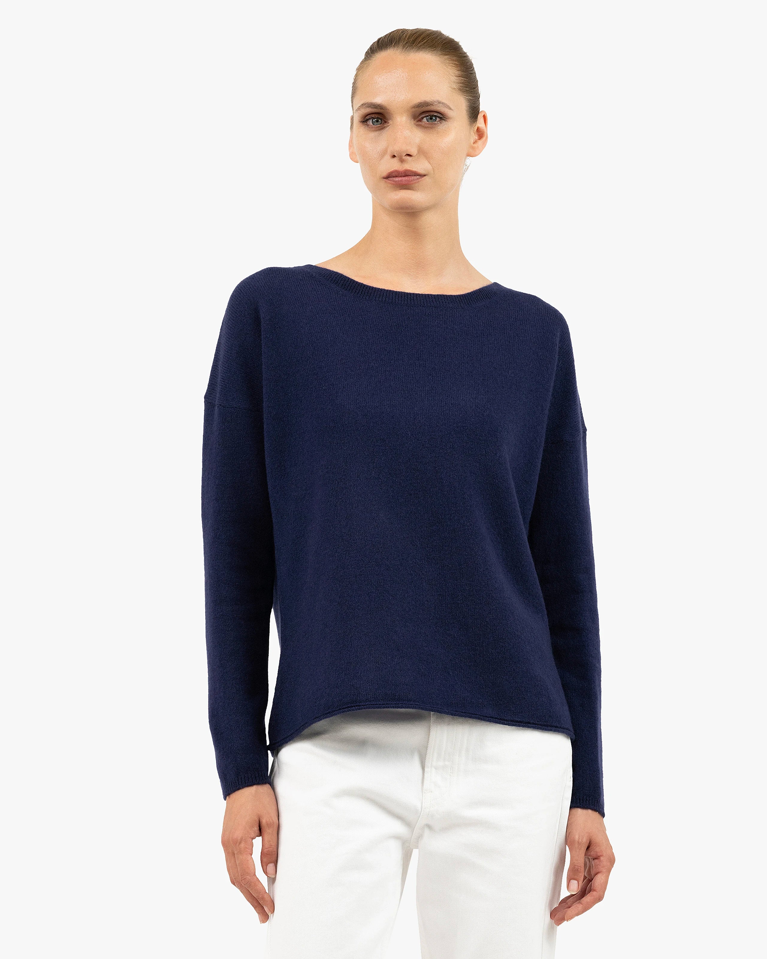 Lightness Crew Neck Sweater - Blue Cashmere
