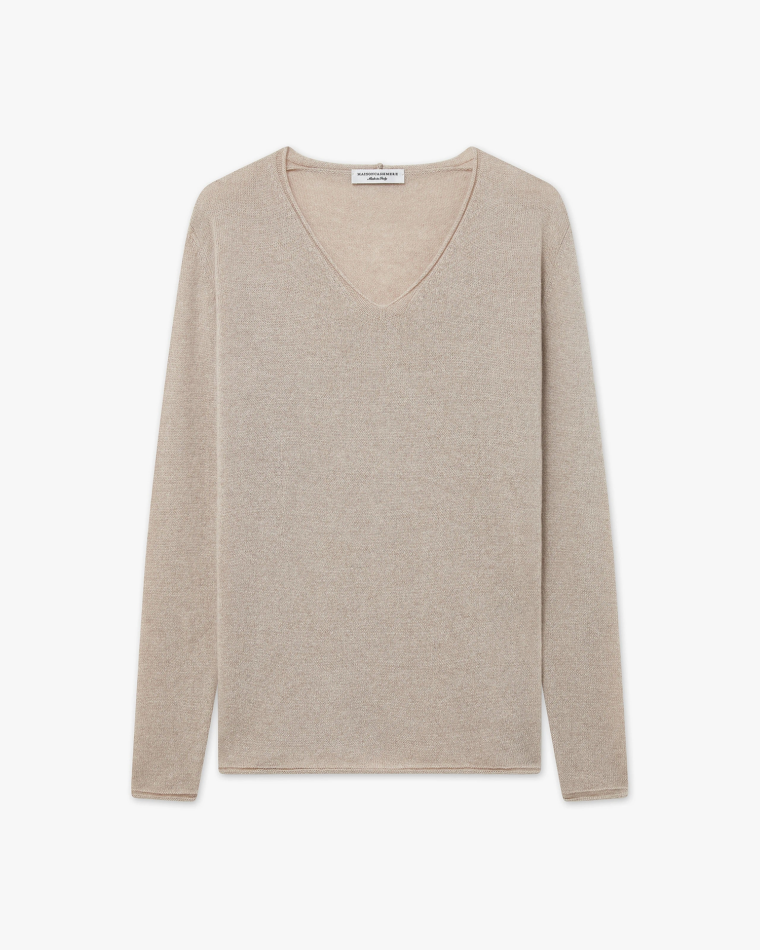 Lightness V-Neck Sweater - Beige Cashmere