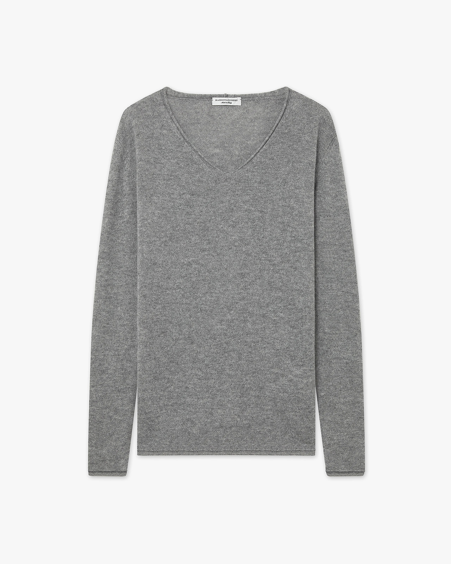 Lightness V-Neck Sweater - Medium Grey Cashmere