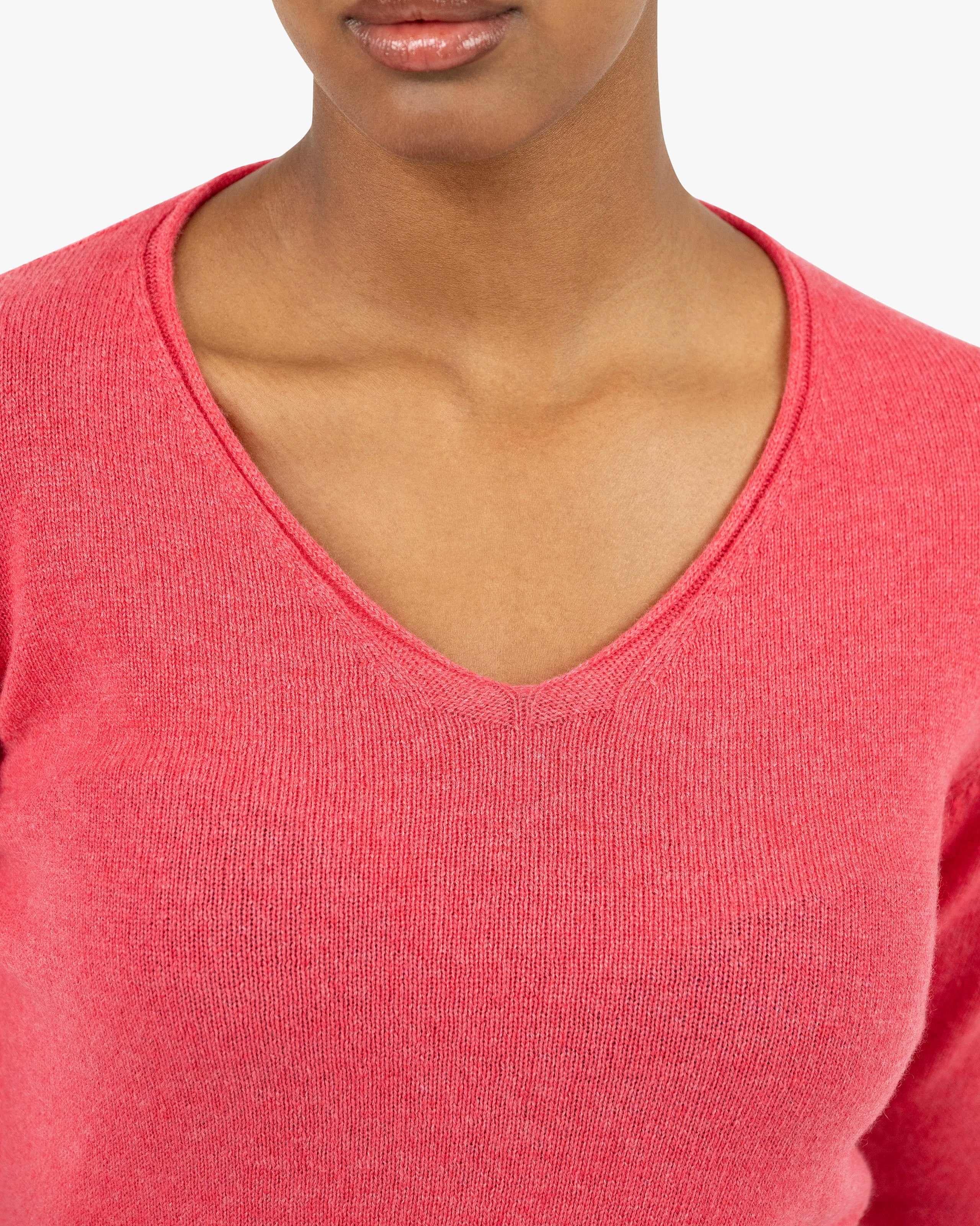 Lightness V-Neck Sweater - Red Cashmere