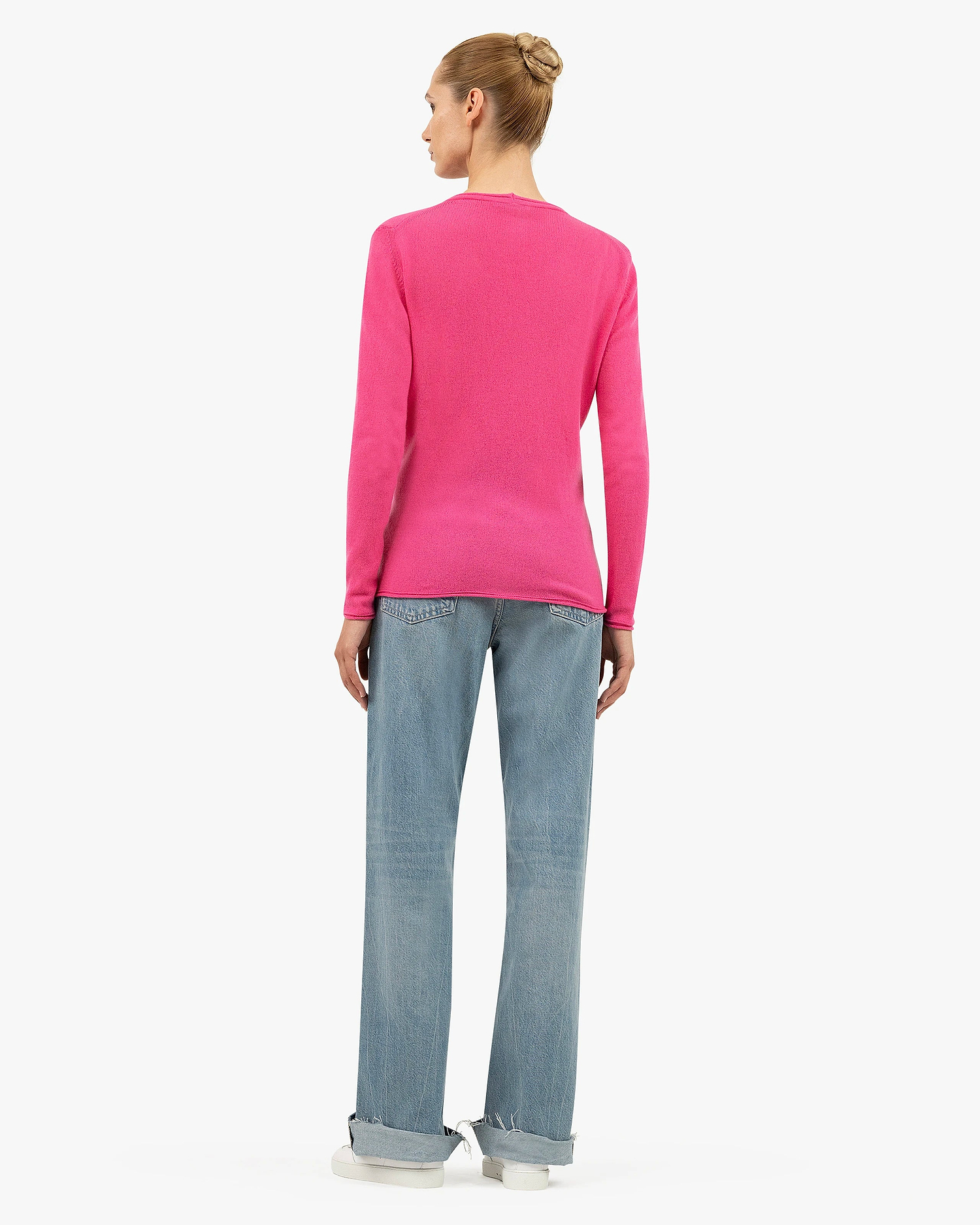 Lightness V-Neck Sweater - Fuchsia Cashmere