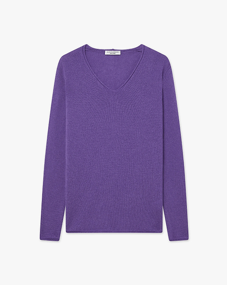 Lightness V-Neck Sweater - Purple Cashmere