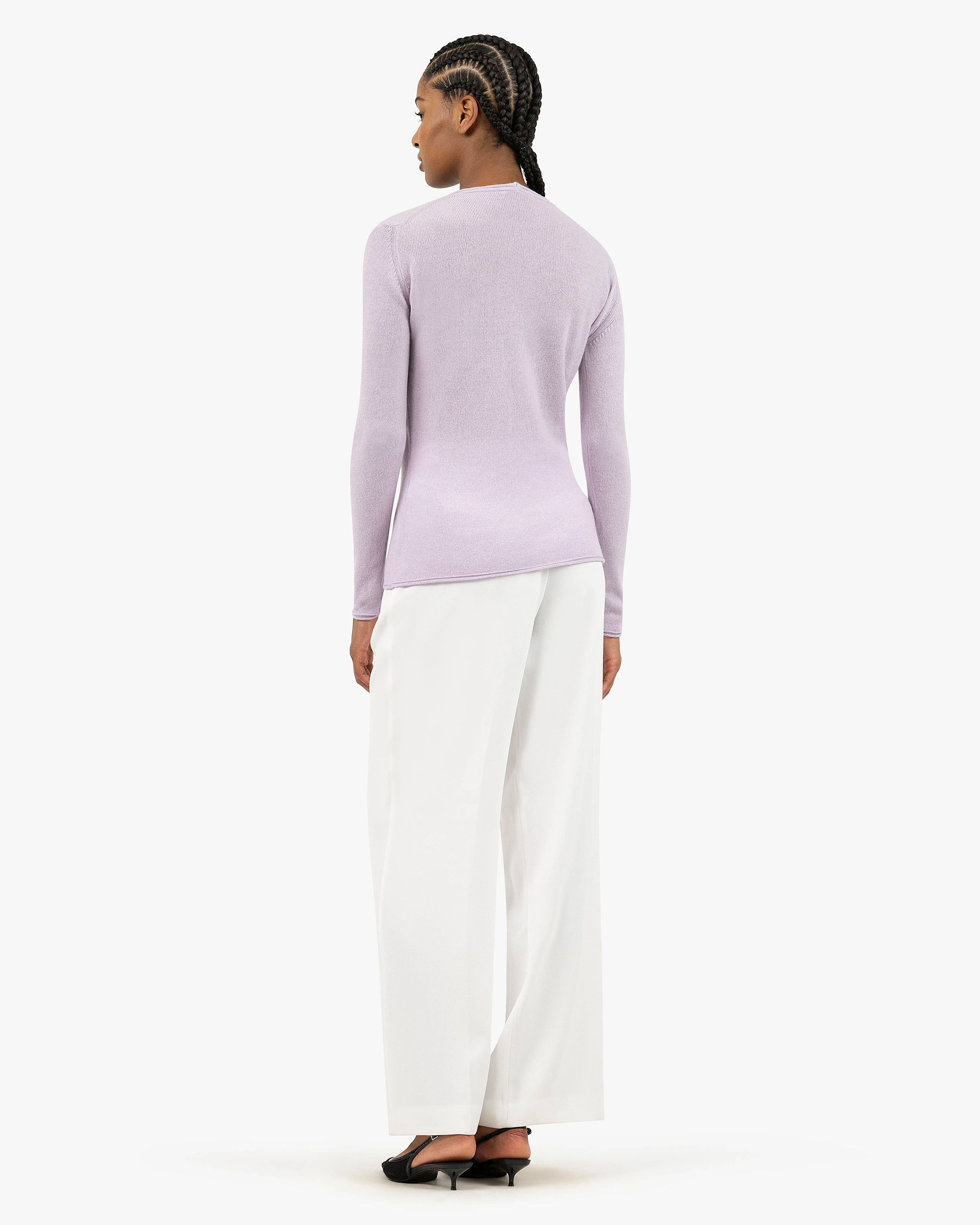 Lightness V-Neck Sweater - Lilac Cashmere