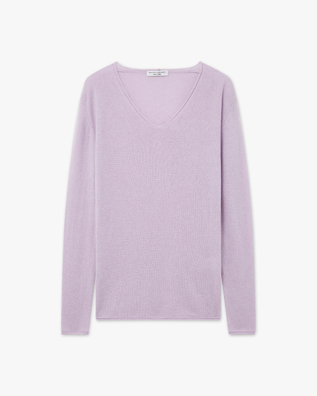 Lightness V-Neck Sweater - Lilac Cashmere