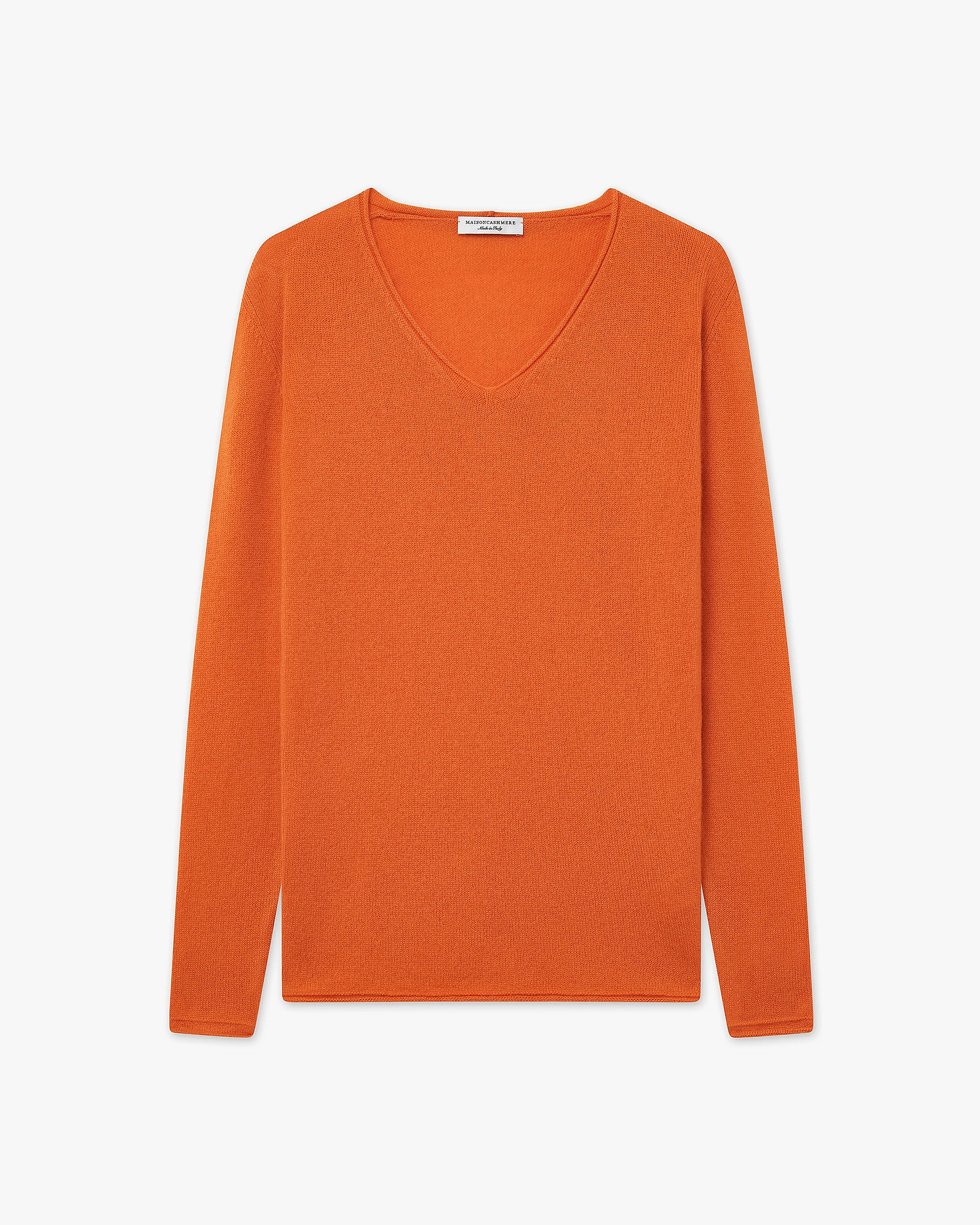 Lightness V-Neck Sweater - Orange Cashmere