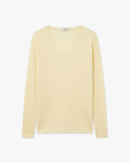 Lightness V-Neck Sweater - Yellow Cashmere