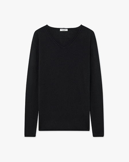 Lightness V-Neck Sweater - Black Cashmere